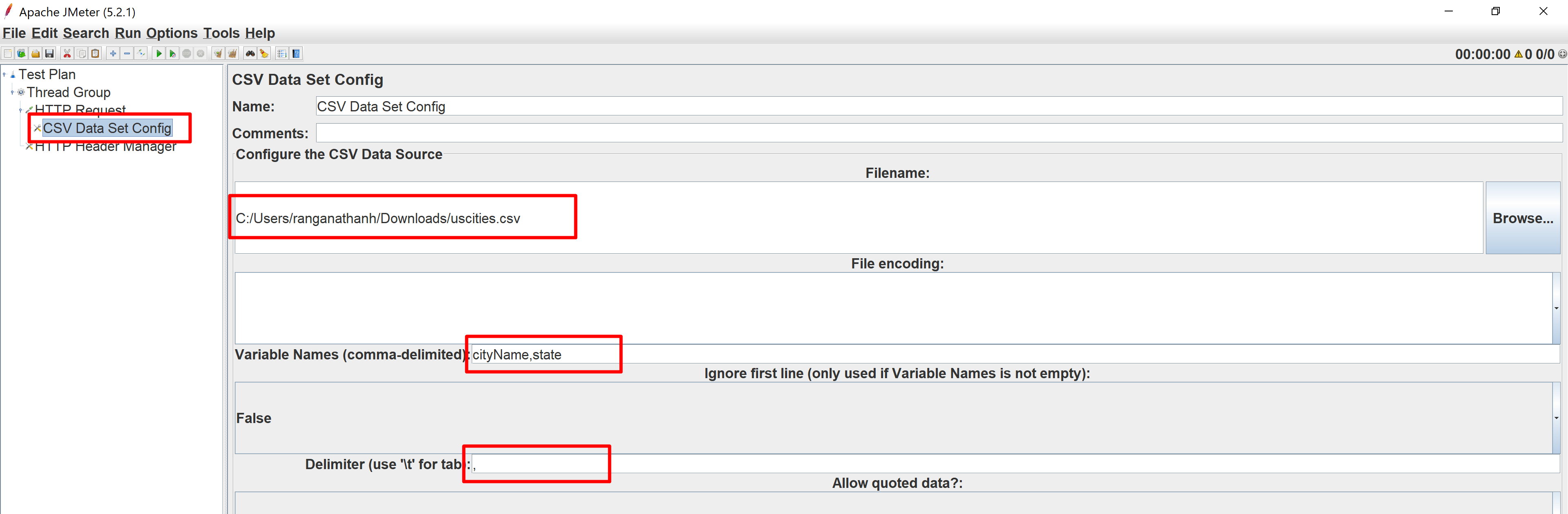 apache jmeter use variables